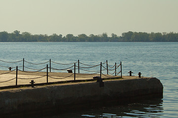 Image showing Quiet Boardwalk on a Lake