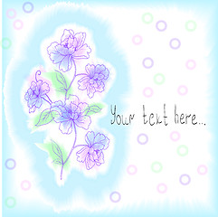 Image showing light blue background with rich hand-drawn flowers