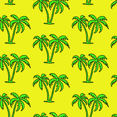 Image showing Seamless palm tree  pattern