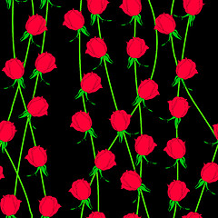 Image showing Seamless  background with flower roses. 