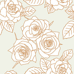 Image showing Seamless wallpaper with rose flowers