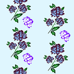 Image showing Seamless wallpaper  a seam with flower and leaves 