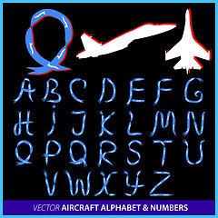 Image showing Aerobatics in an airplane alphabet letters and numbers  