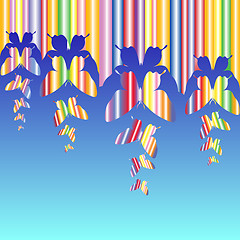 Image showing Abstract colourful background with butterflies