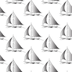 Image showing seamless wallpaper with a sailboat 