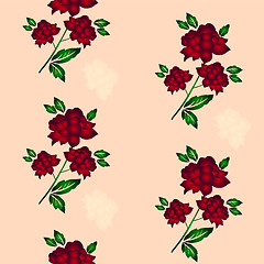 Image showing Seamless wallpaper  a seam with flower and leaves