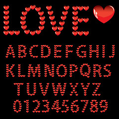 Image showing Love the alphabet with a heart  letters and numbers  