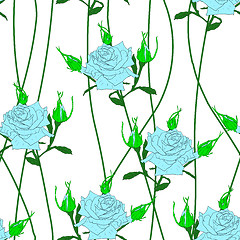 Image showing Seamless  background with flower roses. 