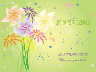 Image showing background with hand drawn fantasy flowers