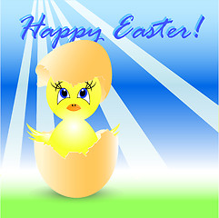 Image showing easter holiday illustration with chicken