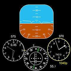 Image showing Control panel in a plane cockpit