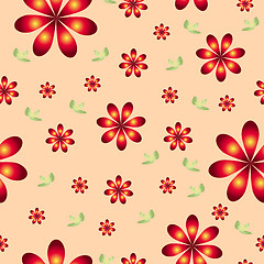 Image showing floral wallpaper with set of different flowers. 