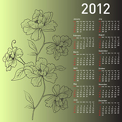 Image showing 2012 vector calendar with flowers