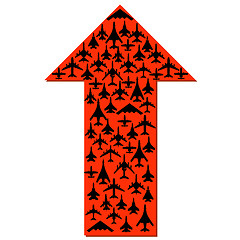 Image showing Directional arrow with the airplanes inside. Vector.
