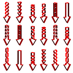 Image showing Vector set of red arrows