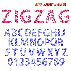 Image showing Hand drawing ornamental alphabet zigzag