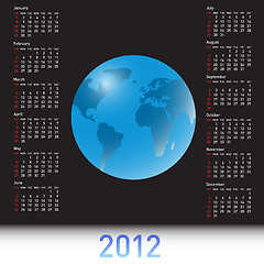Image showing A globe Calendar for 2012