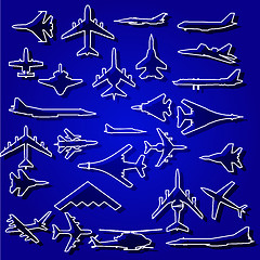 Image showing Vector airplane stickers