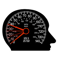 Image showing car speedometer in the human brain