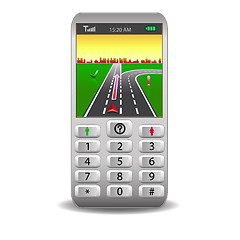 Image showing Vector mobile phones,with Global Positioning System street Map