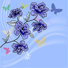 Image showing eps10 hand drawn background with a fantasy flower