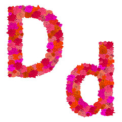 Image showing Flower alphabet Characters D-d