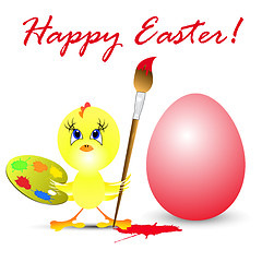 Image showing easter holiday illustration with chicken