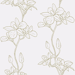 Image showing Vector seamless background with orchids