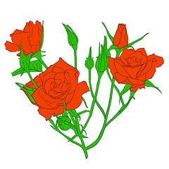 Image showing floral design element and hand-drawn , vector illustration