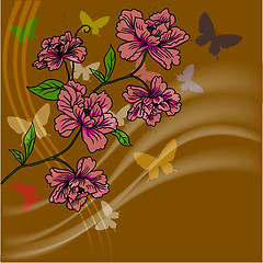 Image showing eps10 hand drawn background with a fantasy flower