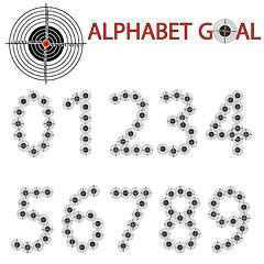 Image showing Vector alphabet of the target, hit the target