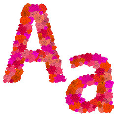 Image showing Flower alphabet Characters A-a