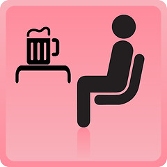 Image showing Icon of the person in a bar with a beer mug