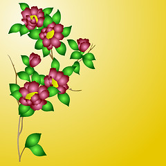 Image showing  hand drawn background with a fantasy flower