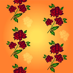 Image showing Seamless wallpaper  a seam with flower and leaves 