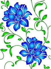 Image showing Seamless wallpaper  a seam with flower and leaves 