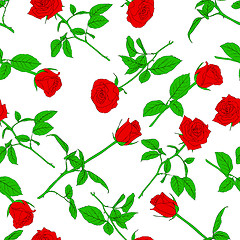 Image showing Seamless  background with roses