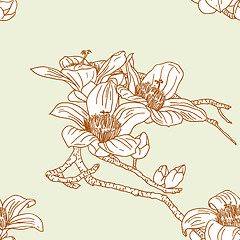 Image showing Seamless wallpaper with orchid flowers