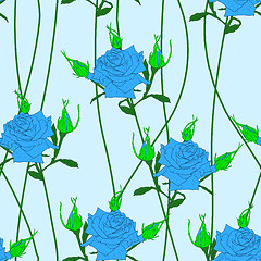 Image showing Seamless  background with flower roses. 