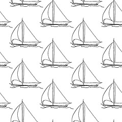 Image showing seamless wallpaper with a sailboat 