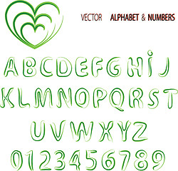 Image showing Vector herbal alphabet and numbers