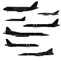 Image showing Combat aircraft. Team. Colored vector illustration for designers