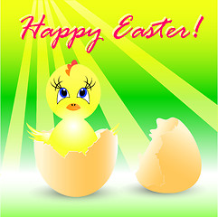 Image showing easter holiday illustration with chicken