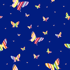 Image showing Abstract seamless wallpaper pattern butterflies