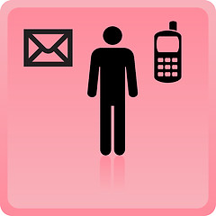 Image showing Icon of the man of means of information transfer on distance