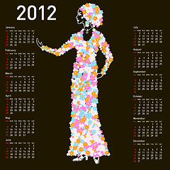 Image showing 2012 calendar with woman spring