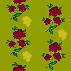 Image showing Seamless wallpaper  a seam with flower and leaves 