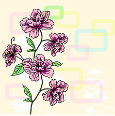 Image showing eps10 hand drawn background with a fantasy flower