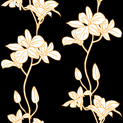 Image showing Vector seamless background with orchids