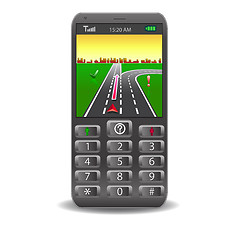 Image showing Vector mobile phones,with Global Positioning System street Map